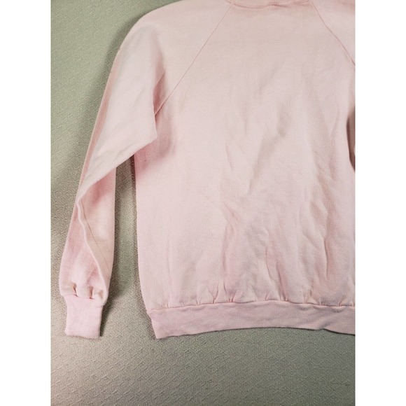 VTG Russell Sweatshirt Mens Large Pink Long‎ Sleeve Pullover Plain Jumper Casual - Picture 10 of 11
